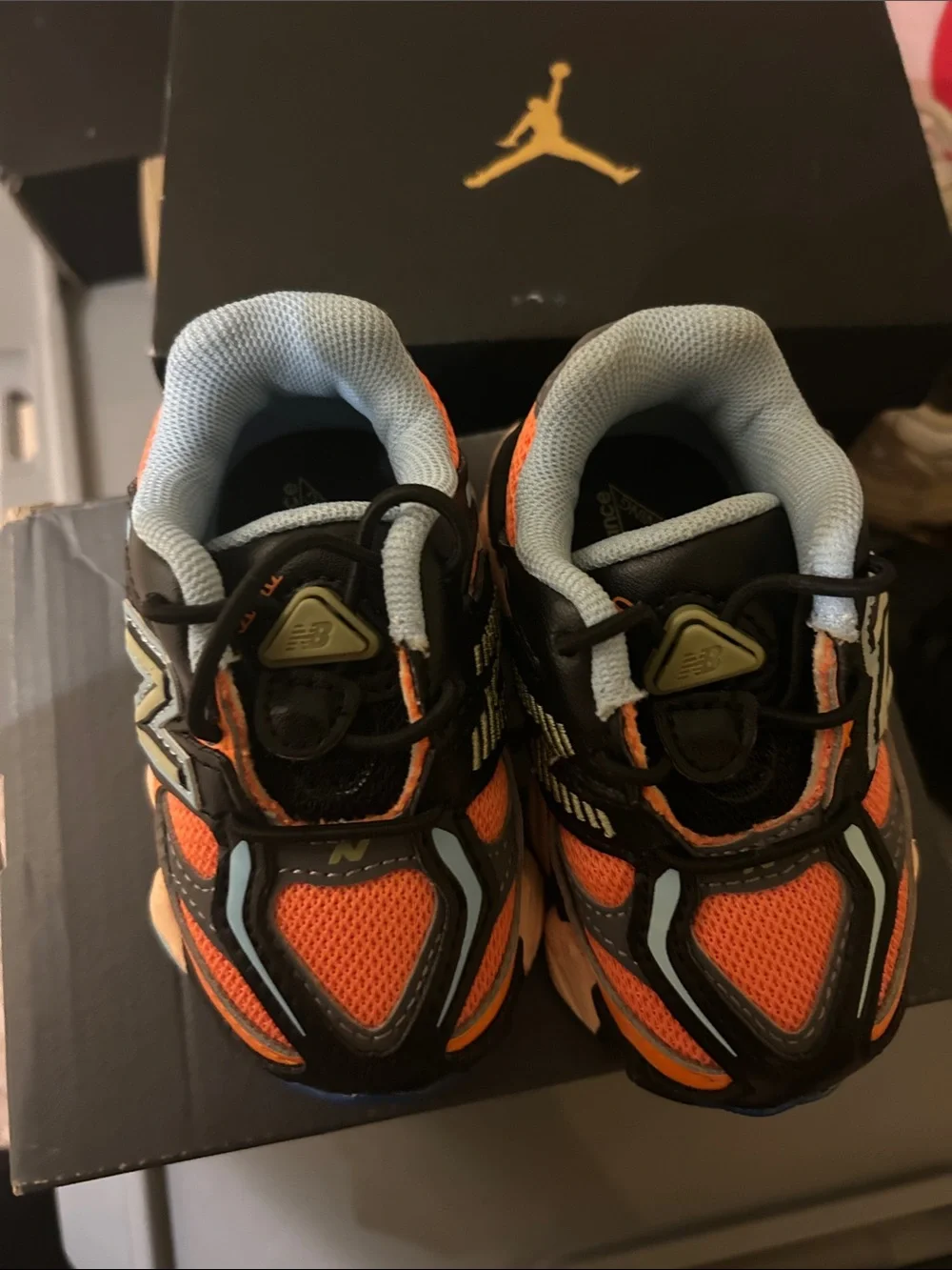 New Balance Kids Orange and Blue Athletic Sneakers